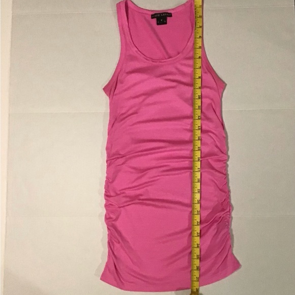 Ralph Lauren Black Label women’s tank top pink ruched sides - Picture 4 of 7